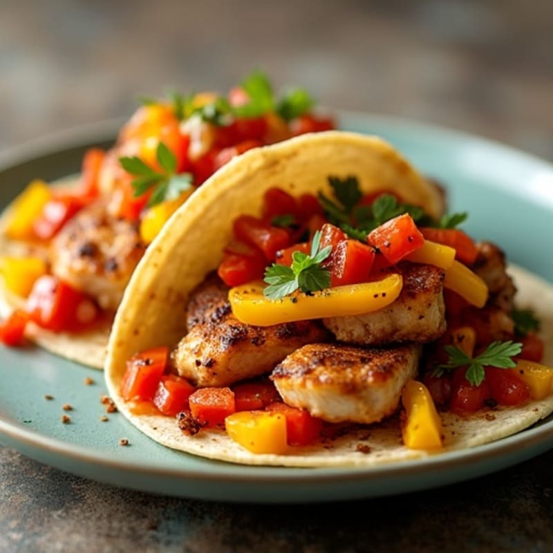 Sheet Pan Chicken Fajita Tacos with Roasted Peppers