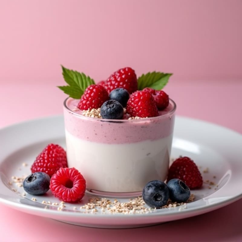 Greek Yogurt Protein Mousse with Mixed Berries