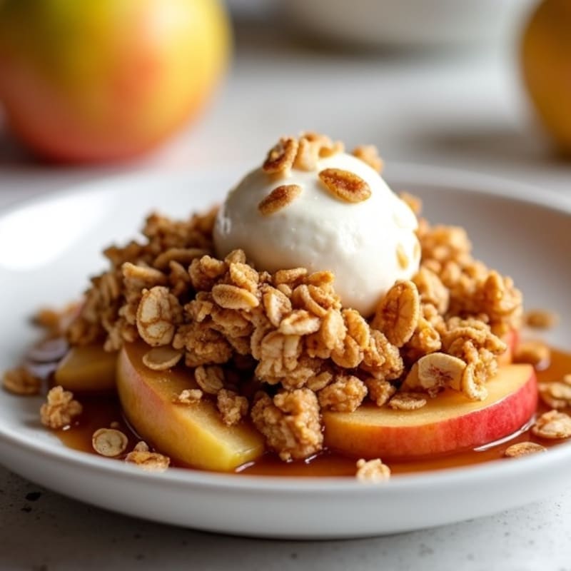 Baked Cinnamon Apple Crisp with Crunchy Oat Topping