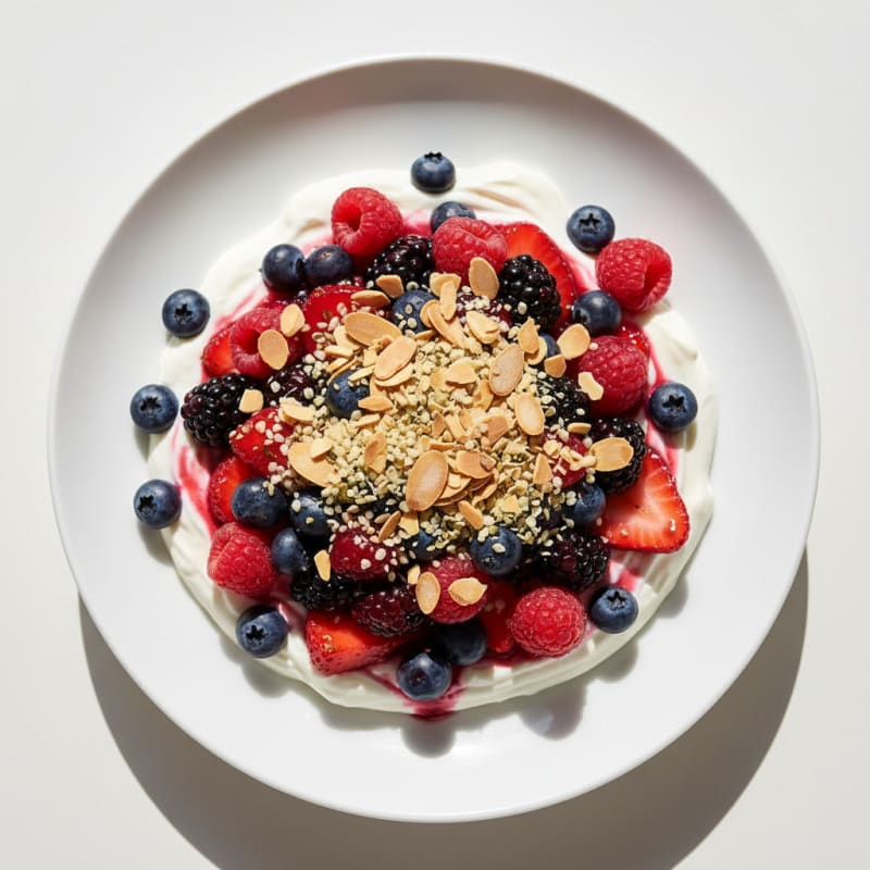Greek Yogurt Protein Parfait with Mixed Berries