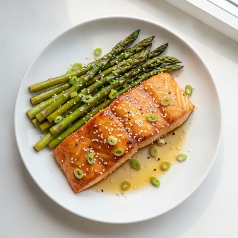 Teriyaki Glazed Salmon with Roasted Asparagus
