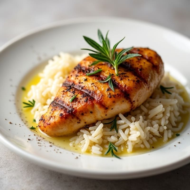 Herb-Roasted Chicken with Fluffy Jasmine Rice
