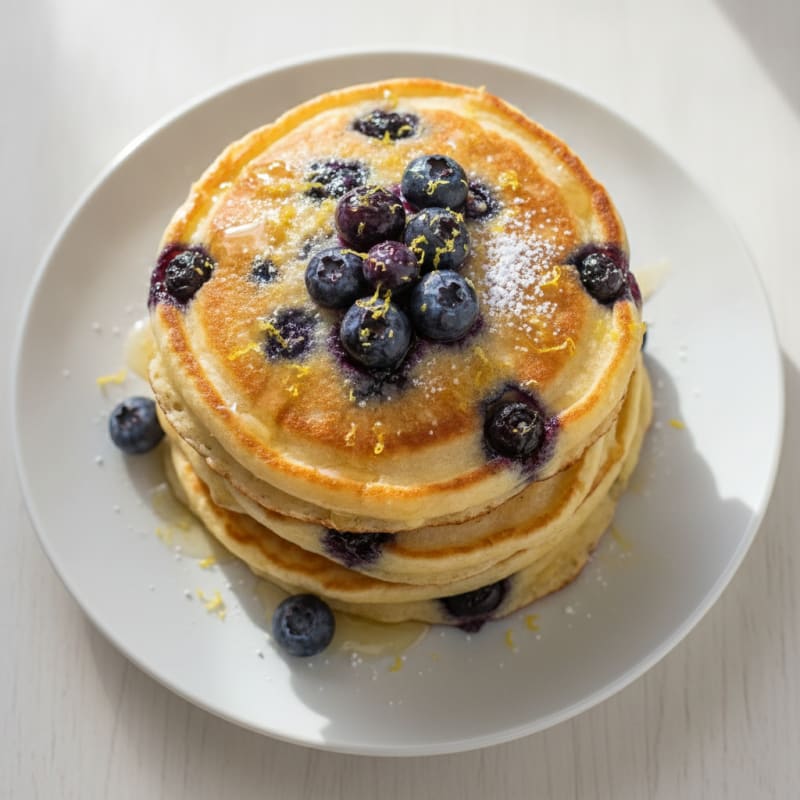 Blueberry Ricotta Pancakes with Lemon Zest