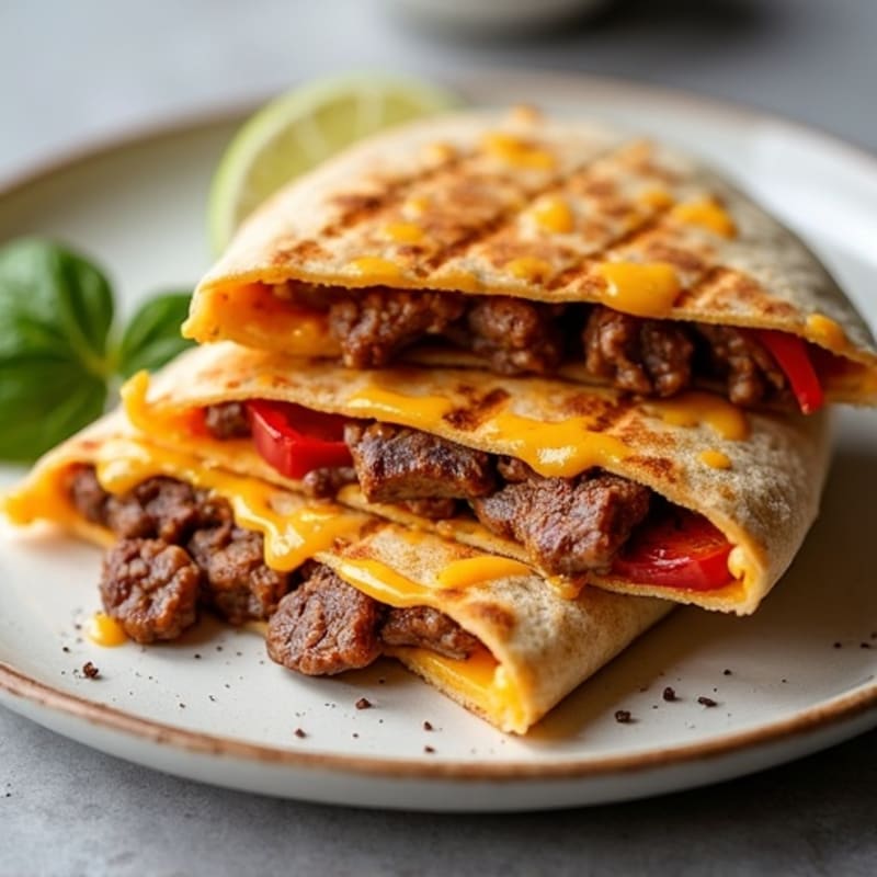 Grilled Steak and Bell Pepper Quesadillas