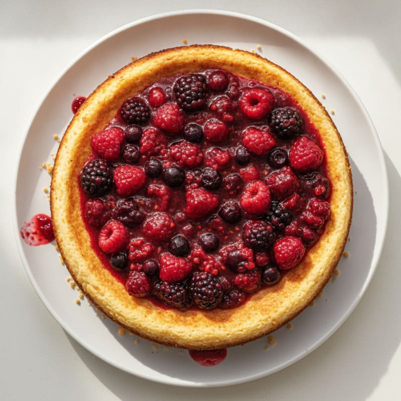 Greek Yogurt Protein Cheesecake with Mixed Berries