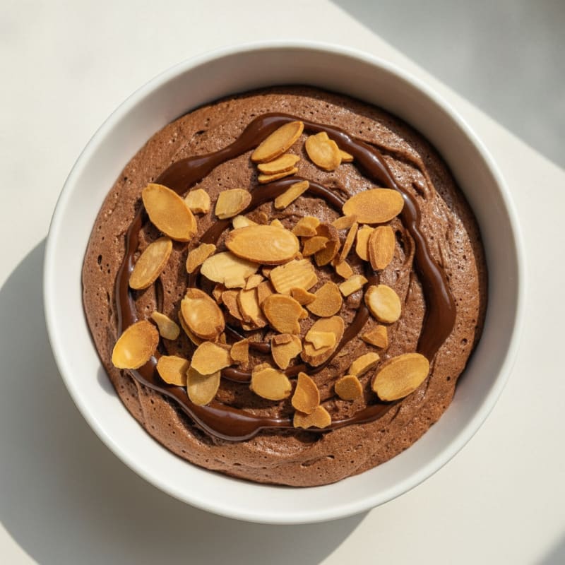 Silky Chocolate Protein Pudding with Toasted Almonds