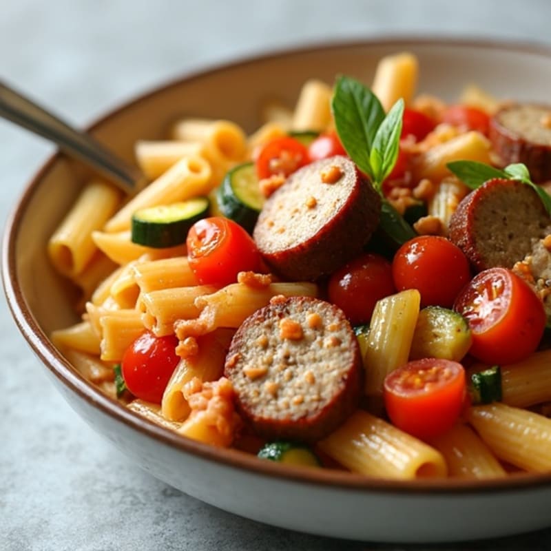 Hearty Turkey Sausage and Vegetable Ragu with Whole Wheat Pasta