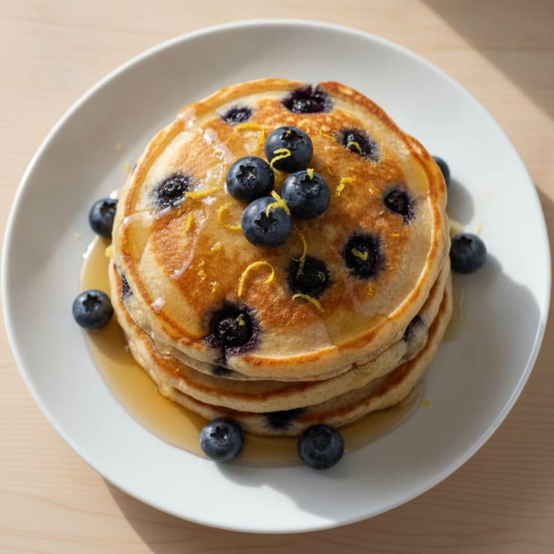 Blueberry Ricotta Pancakes with Lemon Zest