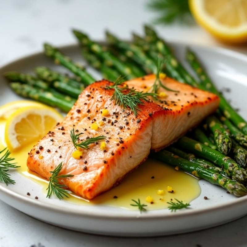 Lemon-Herb Baked Salmon with Roasted Asparagus