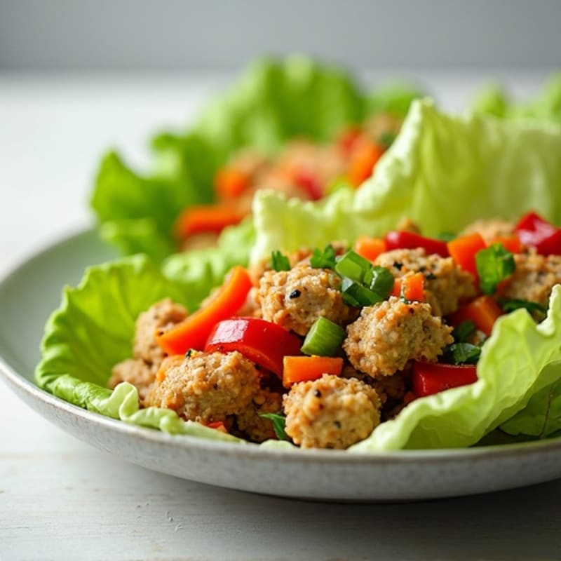 Crunchy Ginger-Garlic Ground Chicken Lettuce Wraps