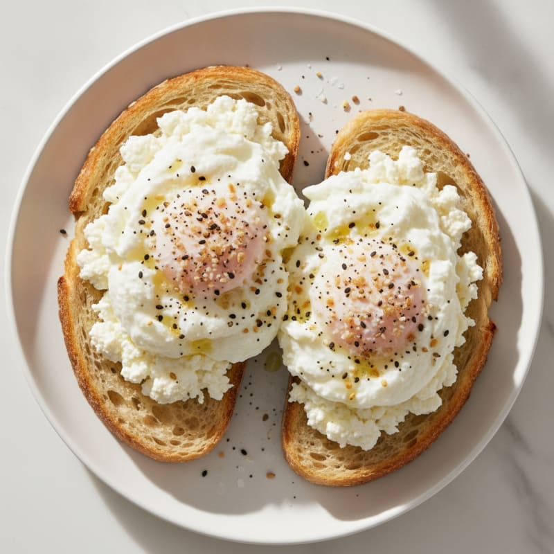 Egg White Cottage Cheese Toast