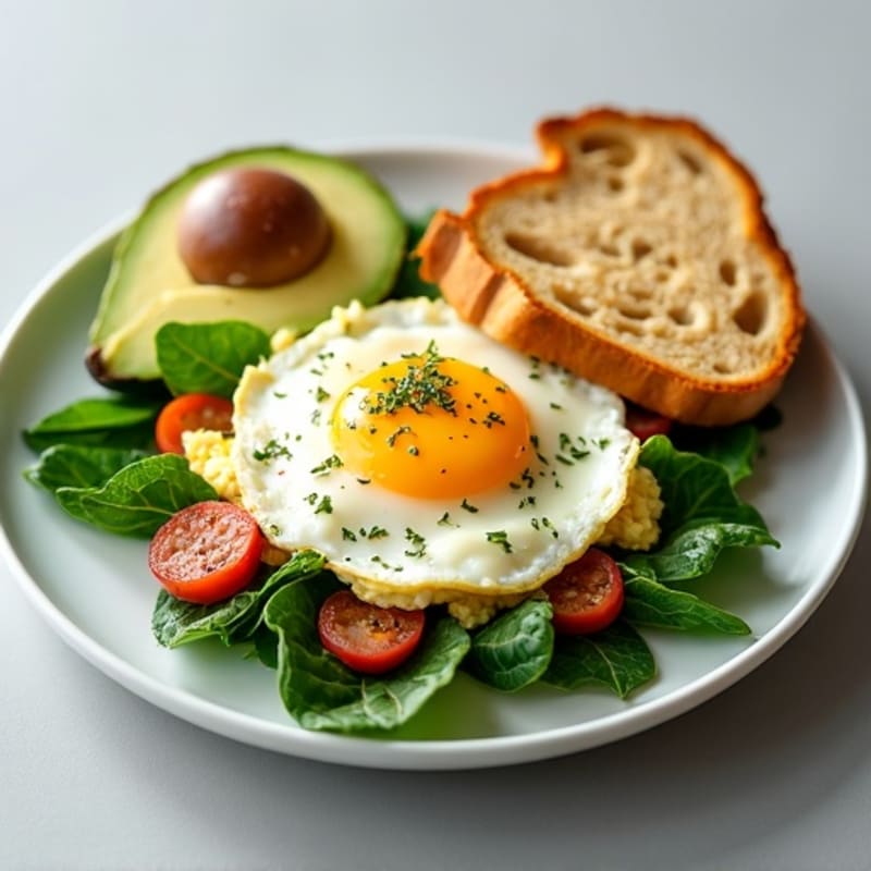 Egg White Scramble with Spinach and Turkey Sausage