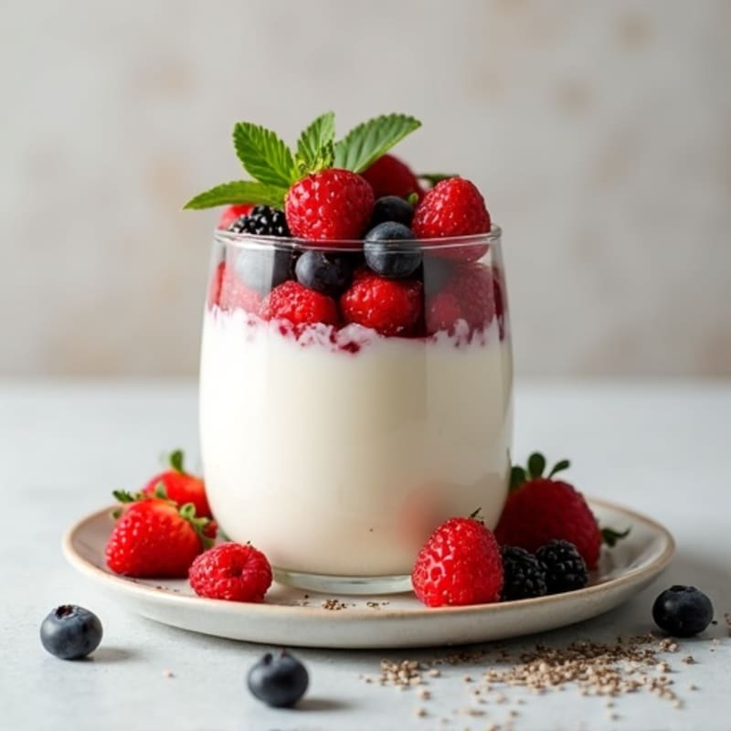 Vanilla Greek Yogurt Protein Parfait with Mixed Berries
