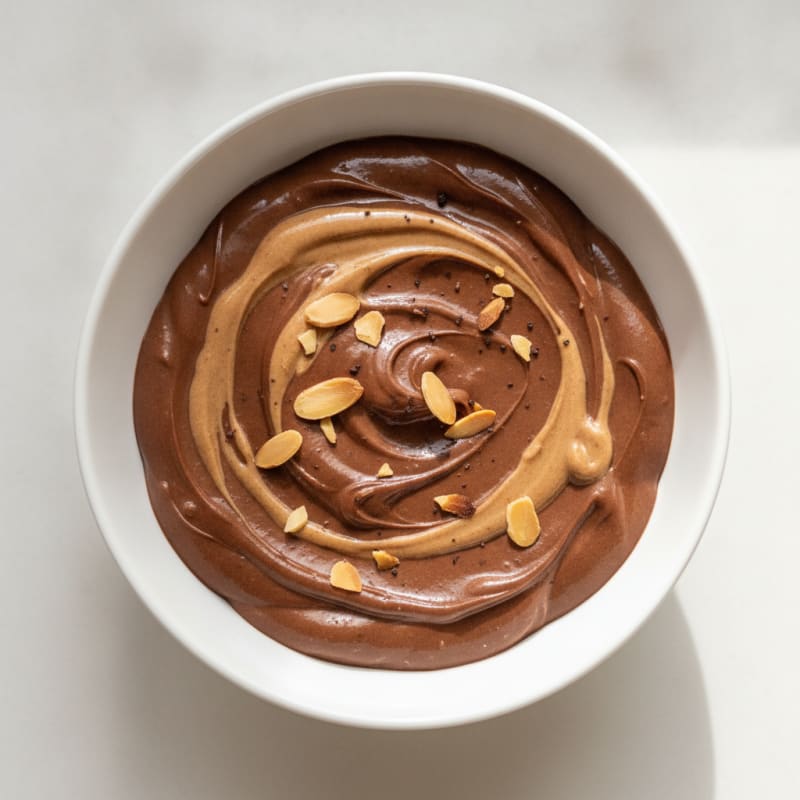 Silky Chocolate Protein Pudding with Almond Butter
