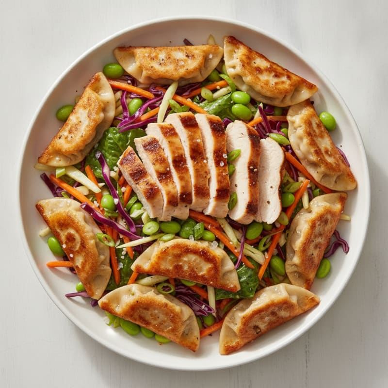 Pan-Seared Chicken Gyoza Salad
