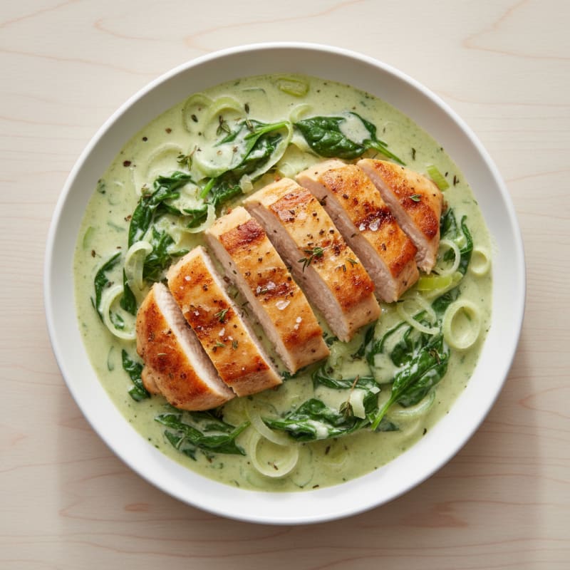 Creamy Leek and Spinach Chicken