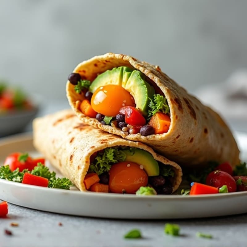 Protein-Packed Sweet Potato Black Bean Breakfast Burrito