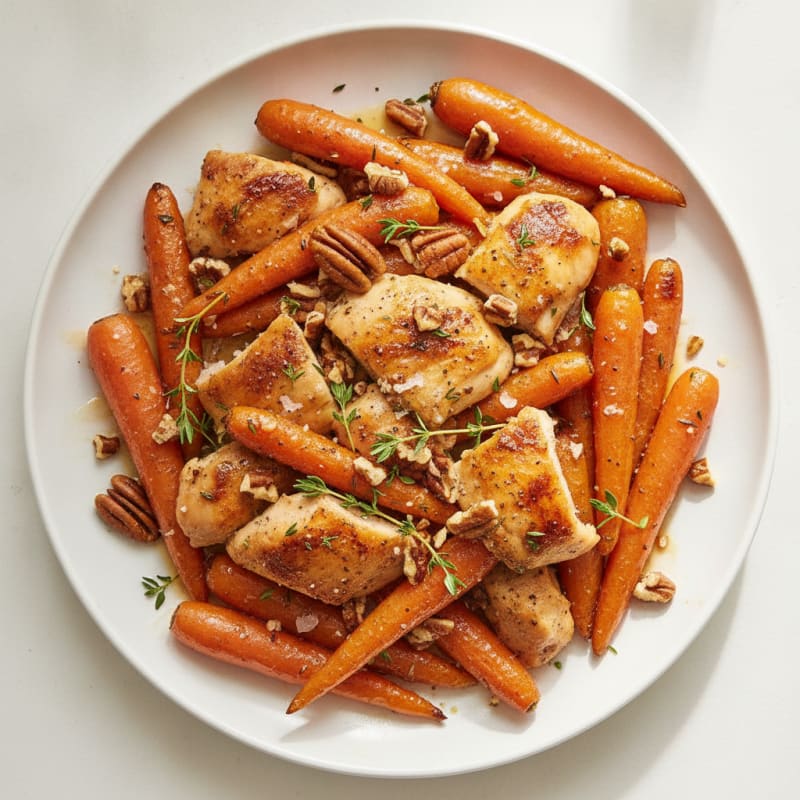 Maple-Glazed Roasted Carrots with Pecans