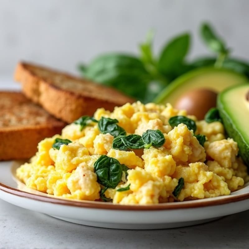 Egg White and Turkey Spinach Scramble