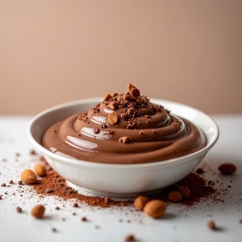 Silky Chocolate Protein Pudding with Almond Butter Swirl