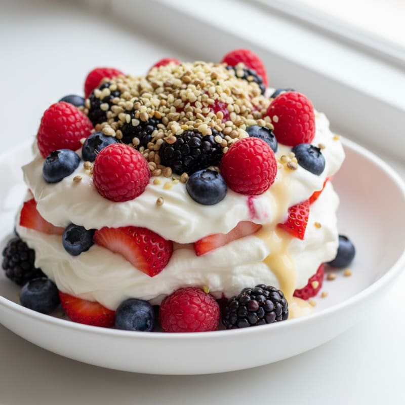 Greek Yogurt Protein Parfait with Mixed Berries