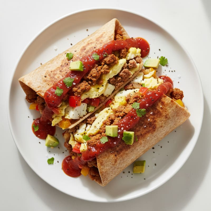 Crispy Chorizo and Egg Breakfast Burrito