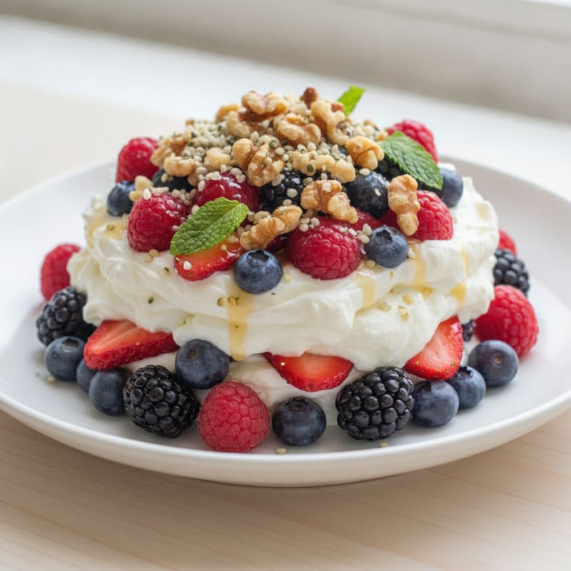 Greek Yogurt Protein Parfait with Mixed Berries