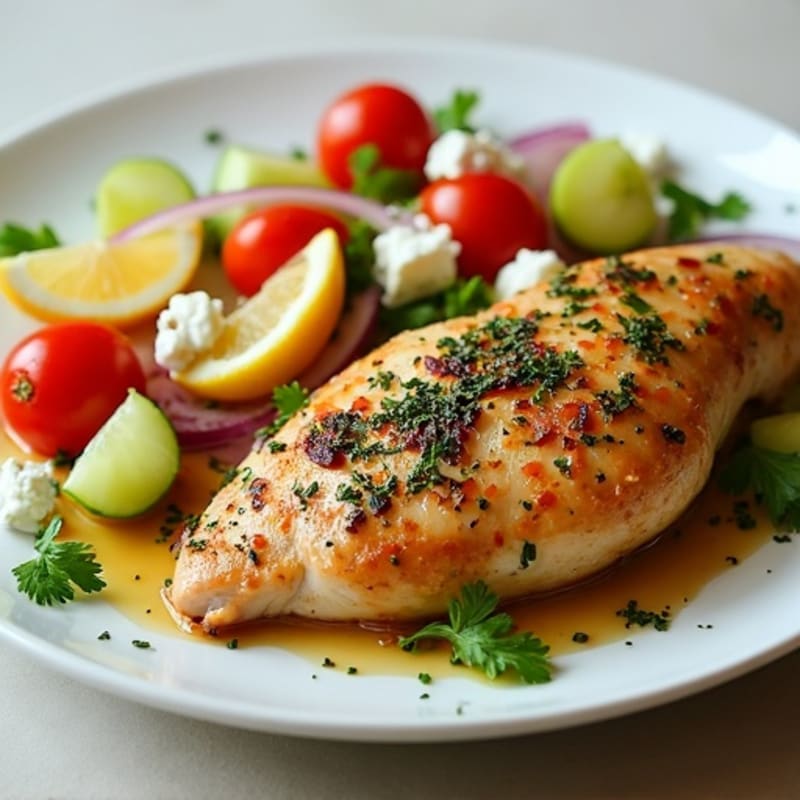 Lemon-Herb Roasted Chicken with Crisp Feta Salad