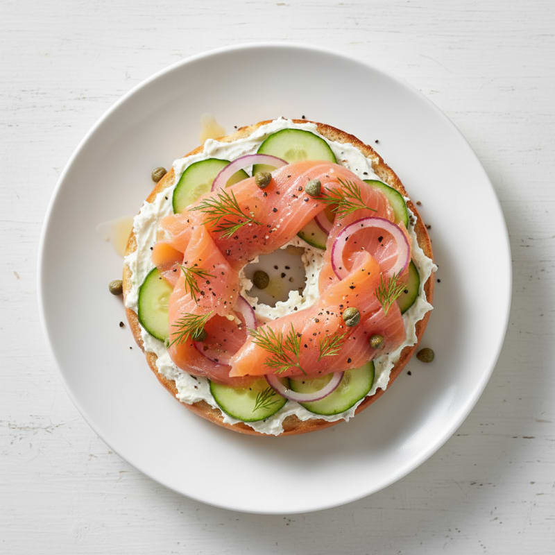 Smoked Salmon Cream Cheese Bagel