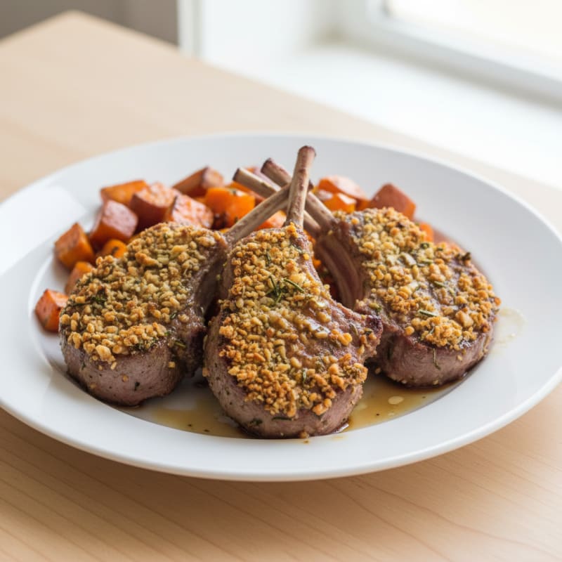 Herb-Crusted Lamb Chops with Roasted Root Vegetables