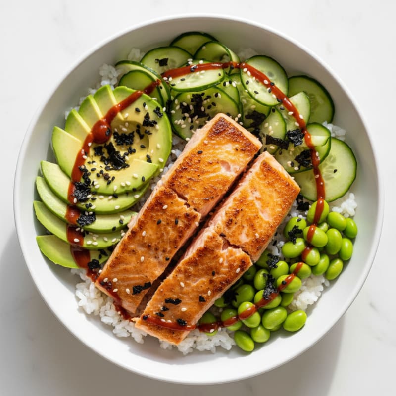 Crispy Salmon Sushi Rice Bowl