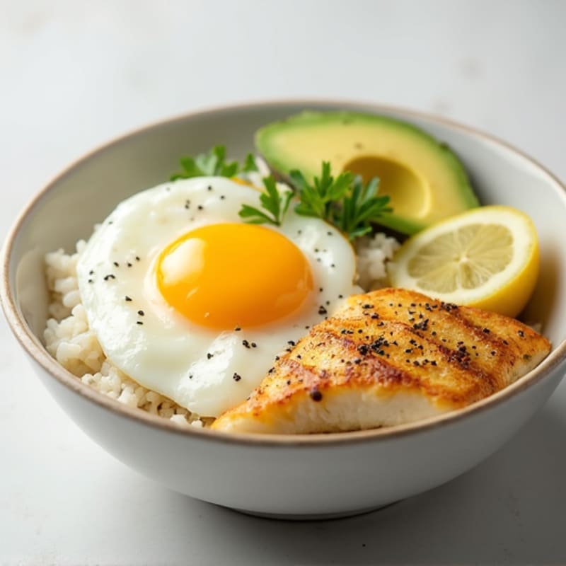 Egg and Avocado Rice Bowl