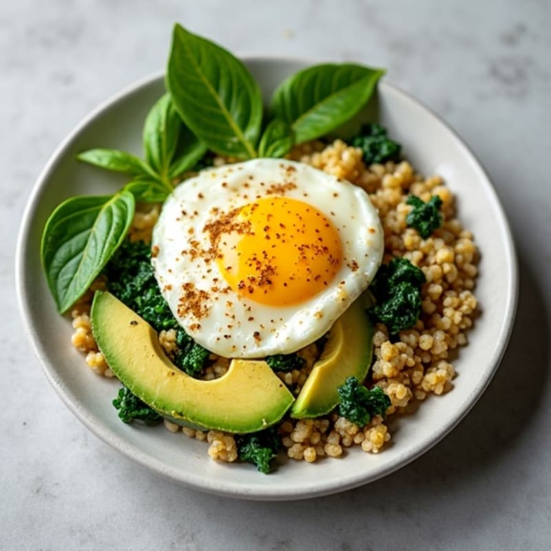 Egg White and Cottage Cheese Scramble with Sautéed Spinach