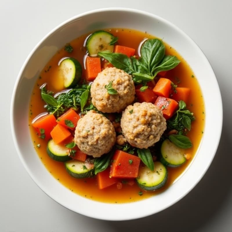 Hearty Herb Meatball and Vegetable Soup