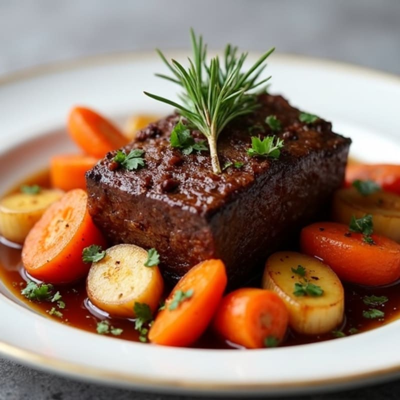 Tender Slow-Braised Short Ribs with Roasted Root Vegetables
