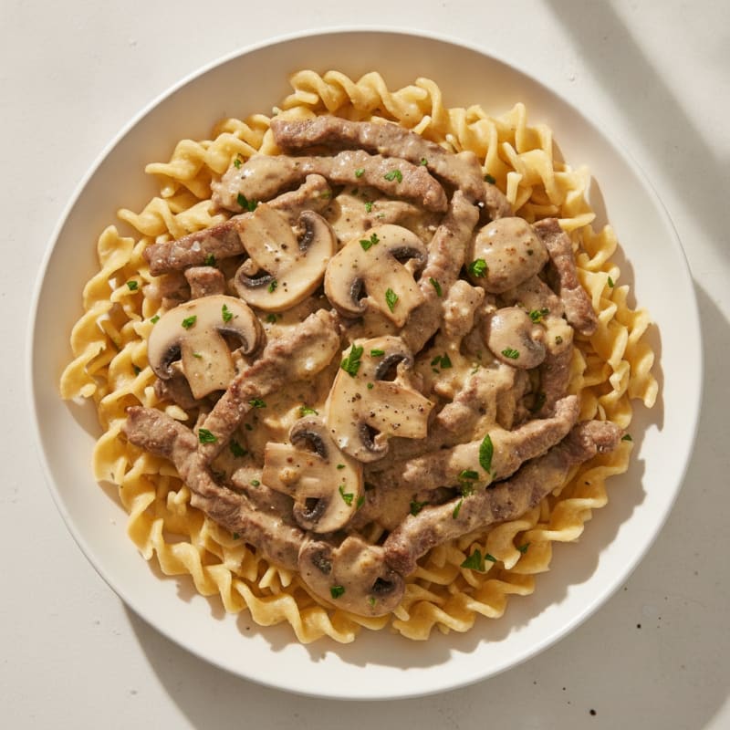 Classic Beef Stroganoff with Egg Noodles