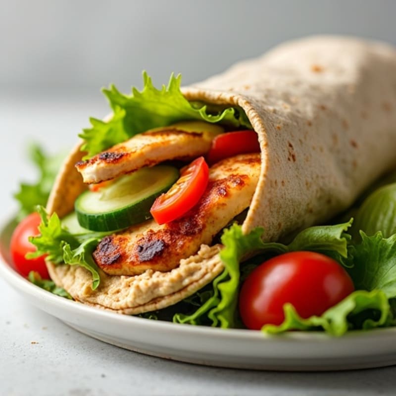 Grilled Chicken and Crunchy Garden Veggie Wrap