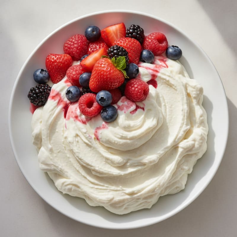 Greek Yogurt Protein Mousse with Mixed Berries