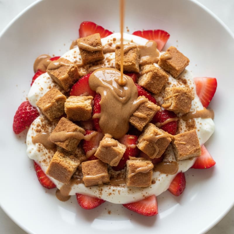 Protein Bar Parfait with Greek Yogurt and Fresh Strawberries