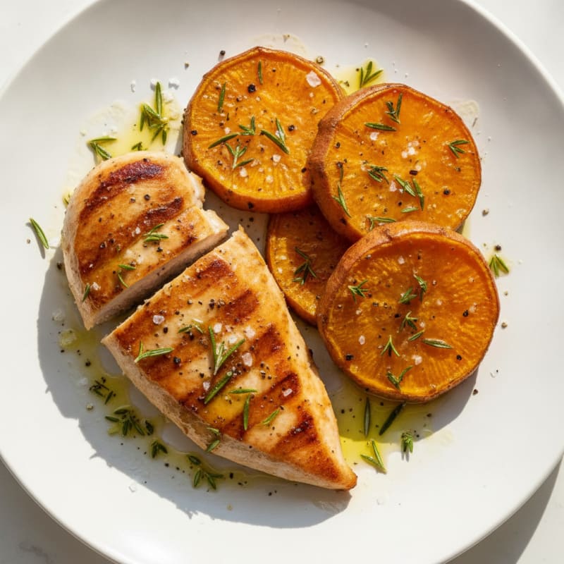 Sweet Potato Steak with Garlic Herb Butter