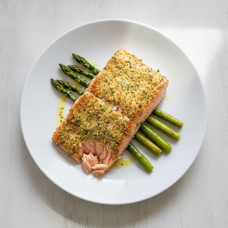 Herb-Crusted Salmon with Roasted Asparagus