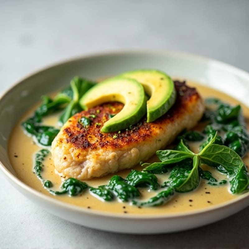 Chicken with Creamy Coconut Spinach