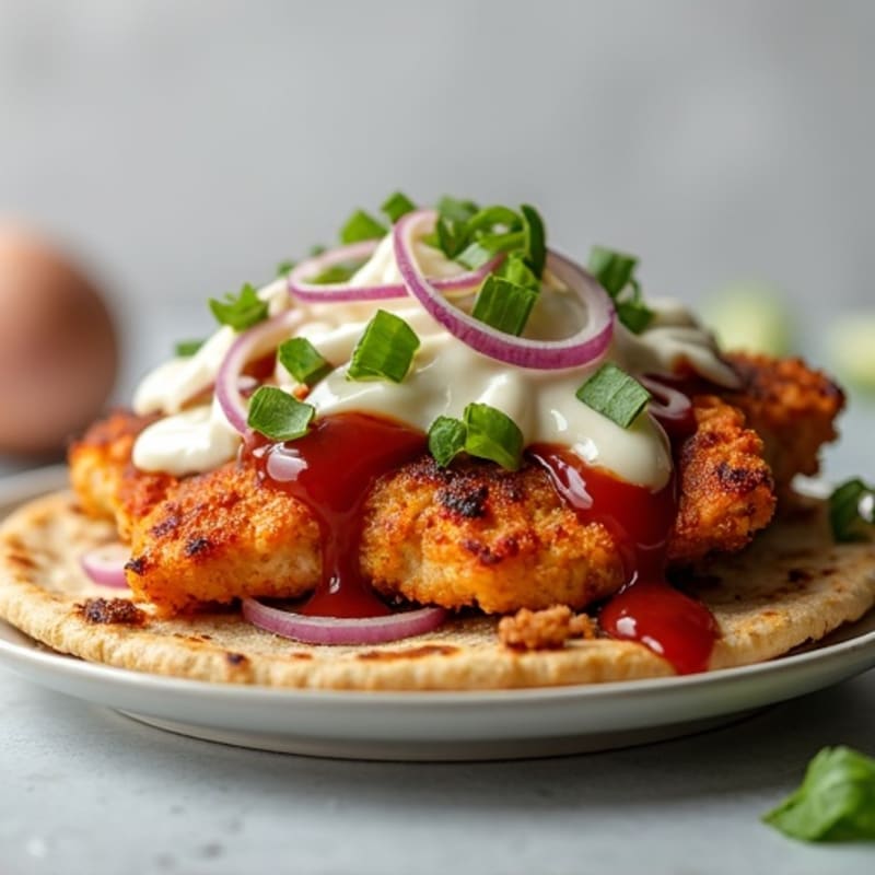 Crispy BBQ Ranch Chicken Flatbread