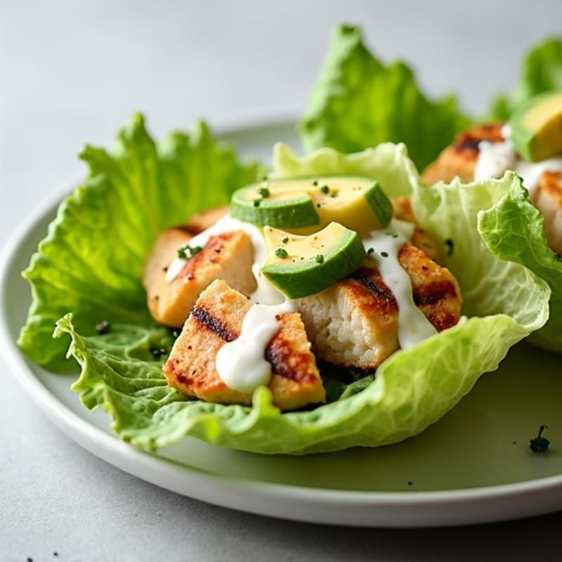 Creamy Grilled Chicken Caesar Lettuce Wraps