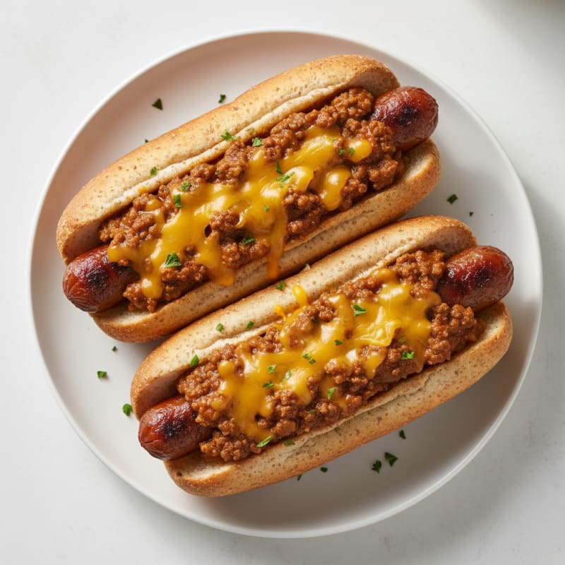 Clean-Eating Classic Chili Cheese Hot Dogs