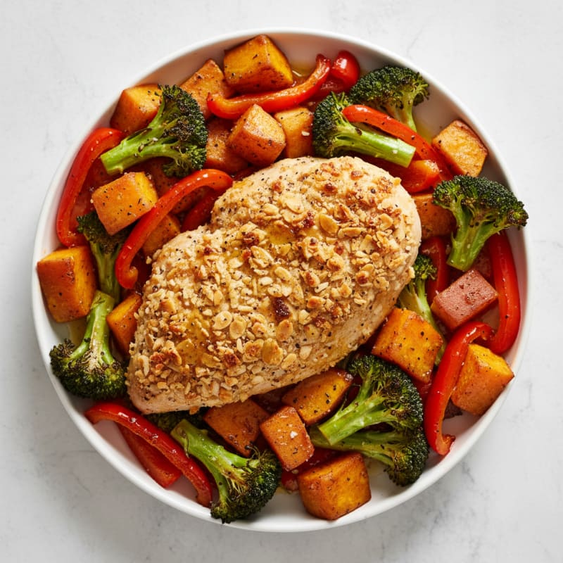 Crispy Baked Chicken with Roasted Vegetables