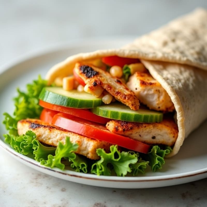 Fresh Grilled Chicken and Crunchy Veggie Wrap