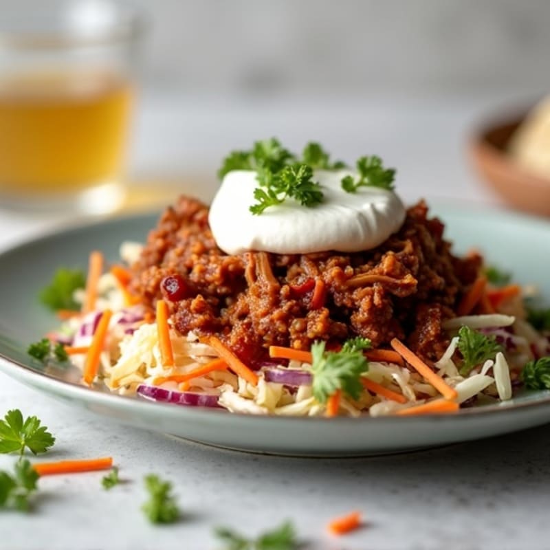 Lean BBQ Pulled Pork with Crunchy Slaw