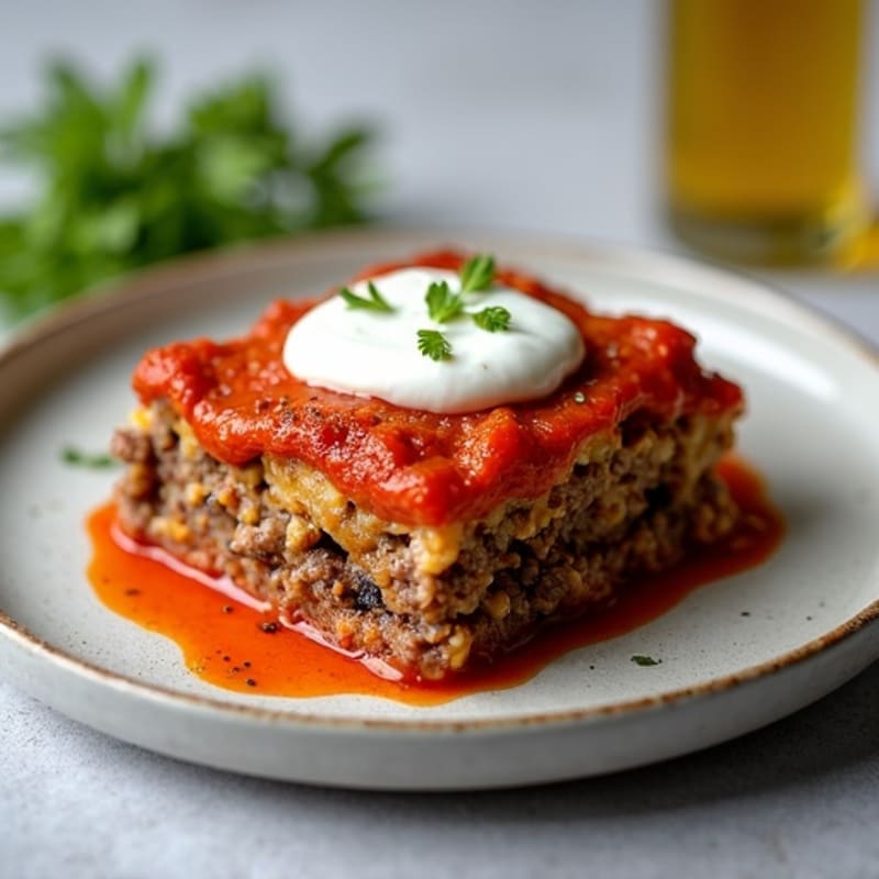 Layered Eggplant and Spiced Ground Lamb Casserole