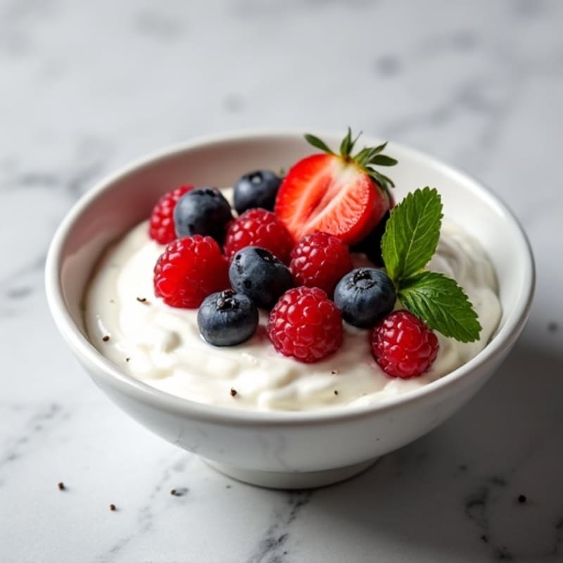 Creamy Greek Yogurt with Mixed Berries and Chia Seeds